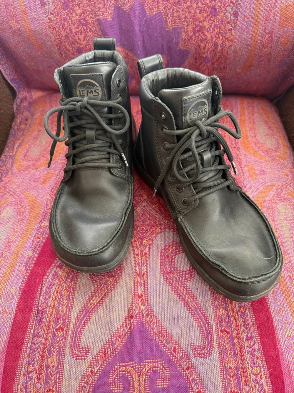 LEMS Black Leather Waterproof Chukka Boots